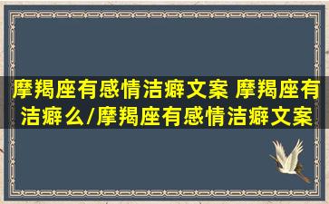 摩羯座有感情洁癖文案 摩羯座有洁癖么/摩羯座有感情洁癖文案 摩羯座有洁癖么-我的网站